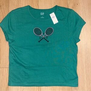 NWT GAP Green Tennis Graphic T-Shirt Size Small